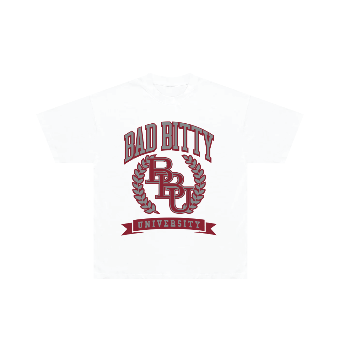 GREY/RED BAD BITTY UNIVERSITY TEE