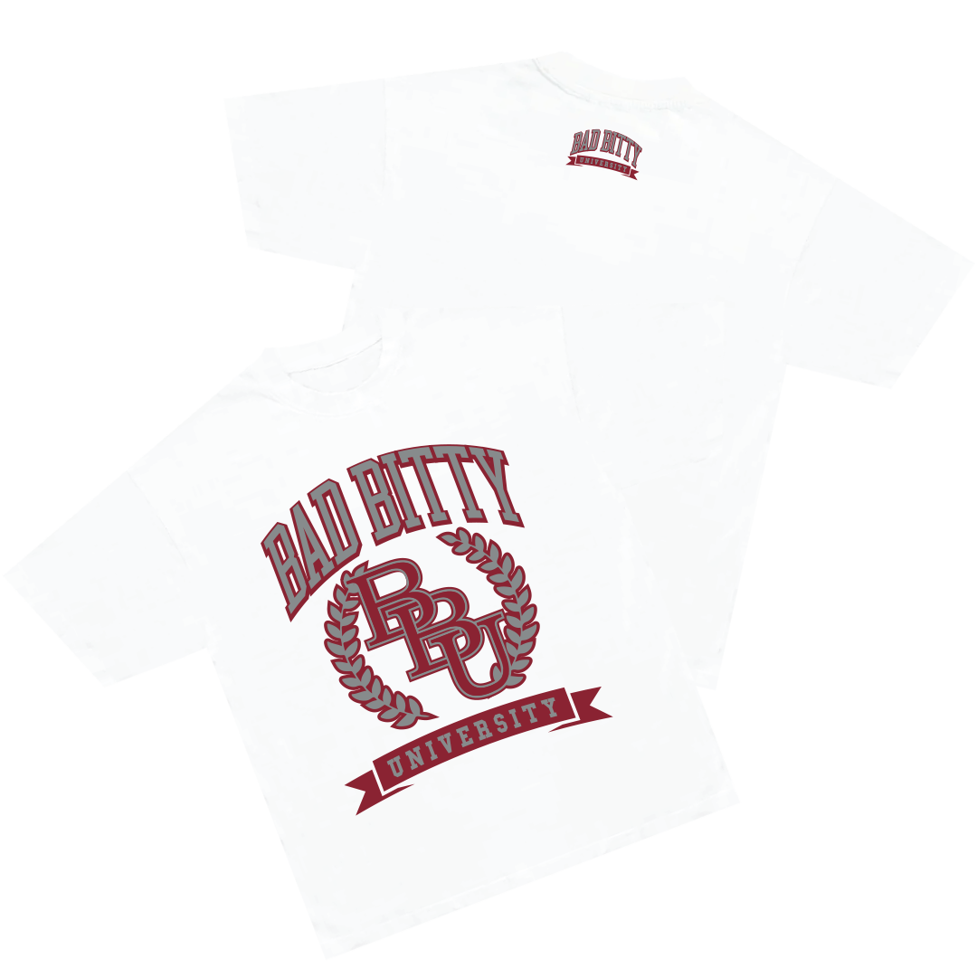 GREY/RED BAD BITTY UNIVERSITY TEE
