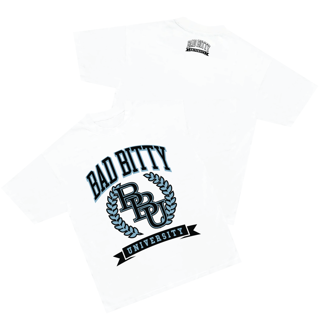 BLACK/BLUE BAD BITTY UNIVERSITY TEE